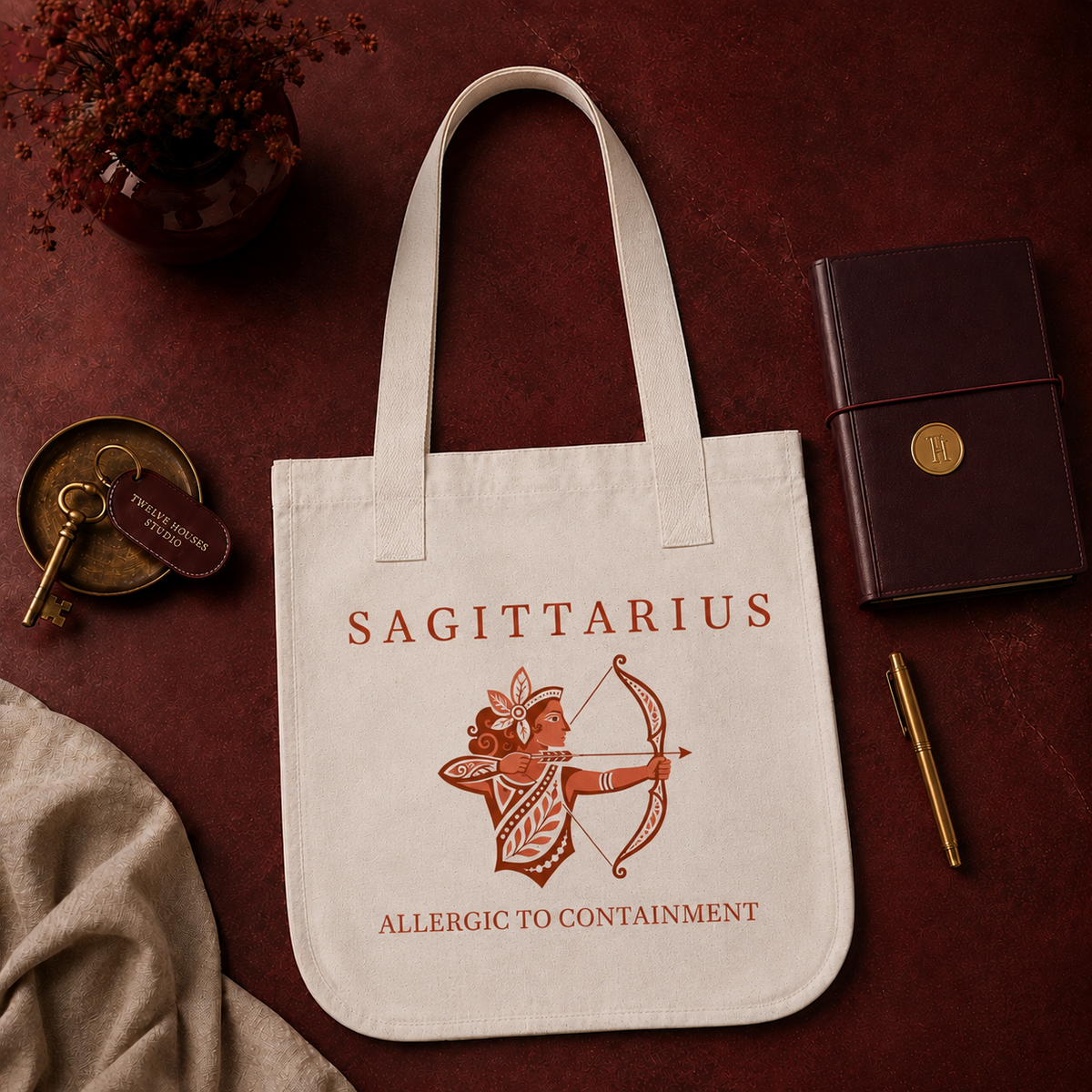 Sagittarius Organic Canvas Tote Bag